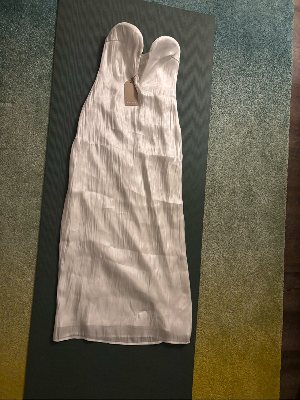 NWT Meshki Strapless White Satin Slip Dress